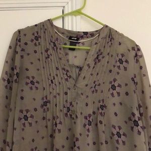 H&M sheer floral print shirt/tunic